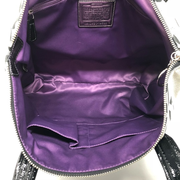 [Coach] Signature Black Logo Zipper Tote Bag - Picture 7 of 12